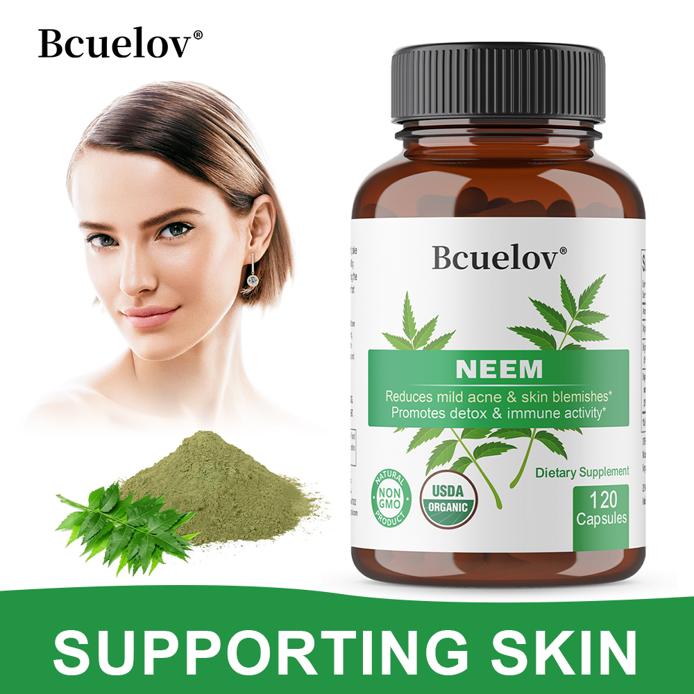 Herbal Wellness Water - Cápsulas de Hoja de Neem Orgánica,