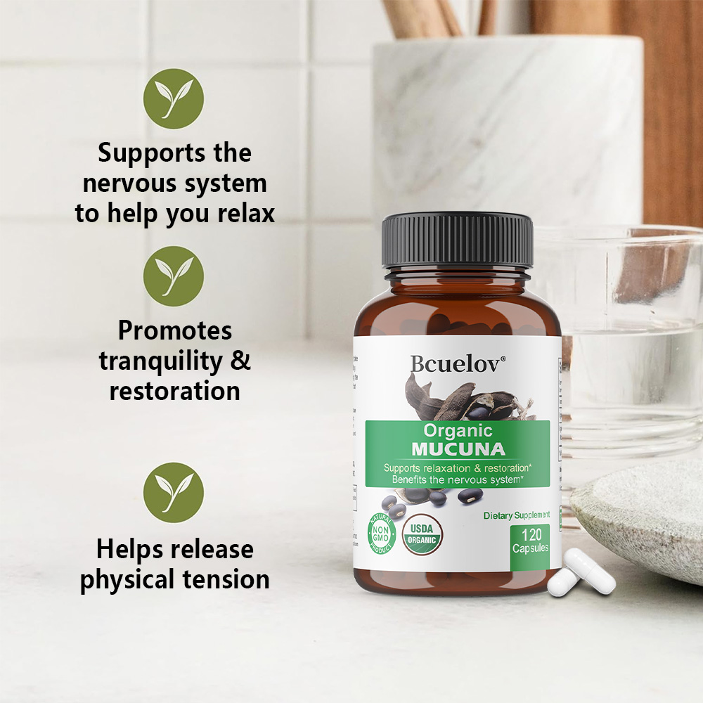 Cápsulas de Mucuna orgánica -  - Herbal Wellness Water reseña y precio